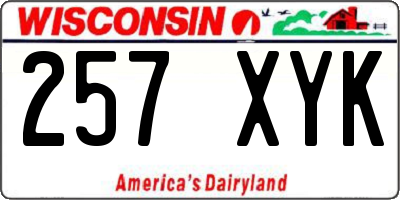 WI license plate 257XYK