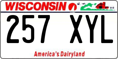 WI license plate 257XYL