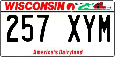 WI license plate 257XYM