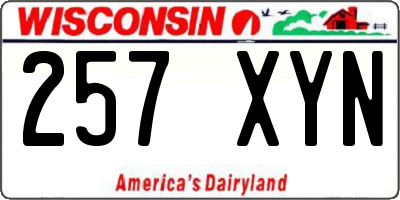 WI license plate 257XYN