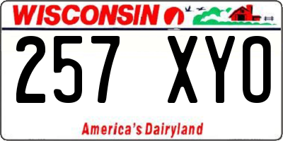 WI license plate 257XYO
