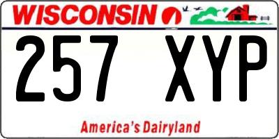 WI license plate 257XYP