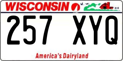 WI license plate 257XYQ