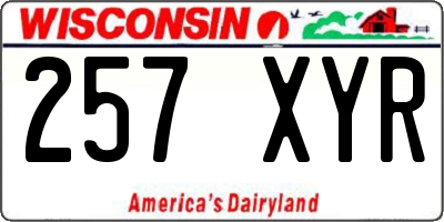 WI license plate 257XYR