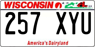 WI license plate 257XYU