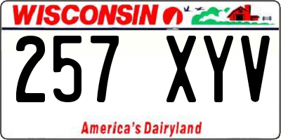 WI license plate 257XYV