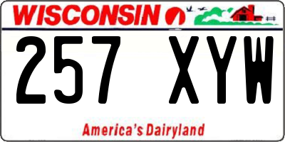 WI license plate 257XYW