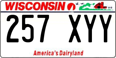 WI license plate 257XYY