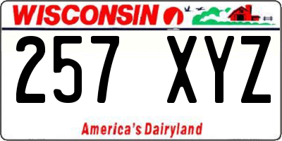 WI license plate 257XYZ