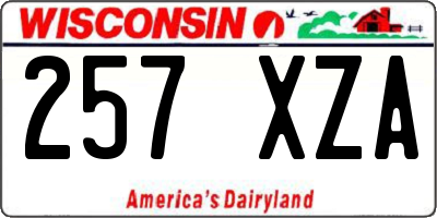 WI license plate 257XZA