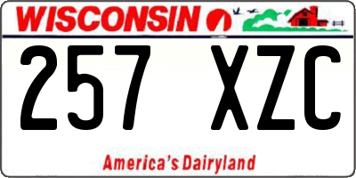 WI license plate 257XZC