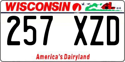 WI license plate 257XZD