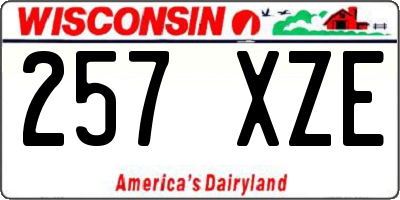 WI license plate 257XZE