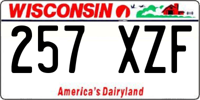 WI license plate 257XZF