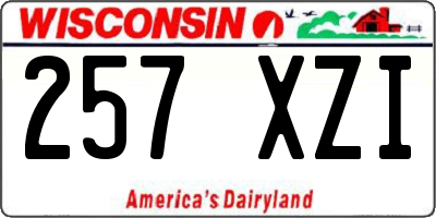 WI license plate 257XZI