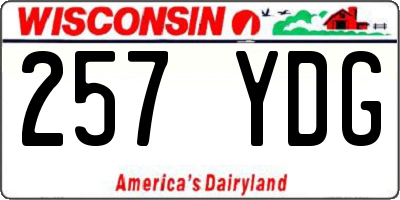 WI license plate 257YDG