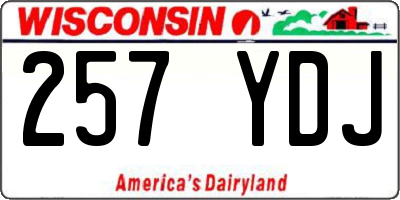 WI license plate 257YDJ