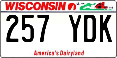 WI license plate 257YDK