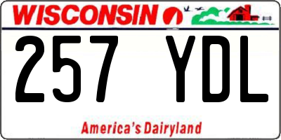 WI license plate 257YDL