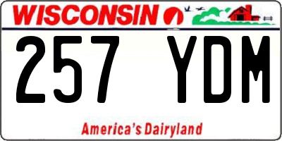 WI license plate 257YDM