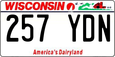 WI license plate 257YDN