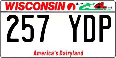 WI license plate 257YDP
