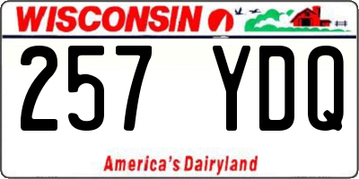 WI license plate 257YDQ