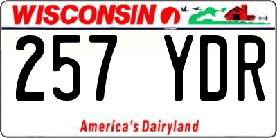 WI license plate 257YDR