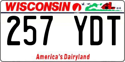 WI license plate 257YDT