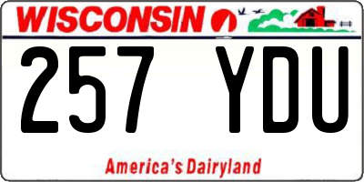 WI license plate 257YDU