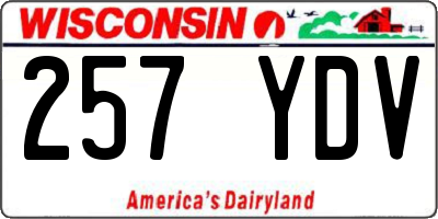 WI license plate 257YDV