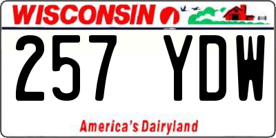 WI license plate 257YDW