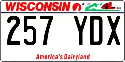 WI license plate 257YDX