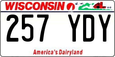 WI license plate 257YDY