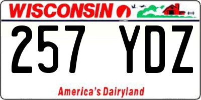 WI license plate 257YDZ