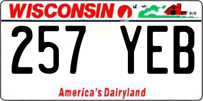 WI license plate 257YEB