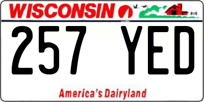 WI license plate 257YED