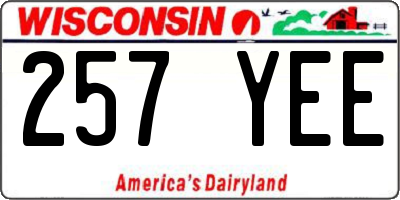 WI license plate 257YEE