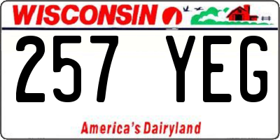 WI license plate 257YEG