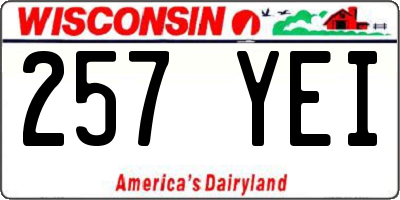 WI license plate 257YEI