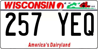 WI license plate 257YEQ