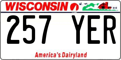WI license plate 257YER