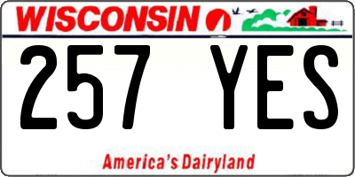WI license plate 257YES