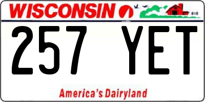 WI license plate 257YET