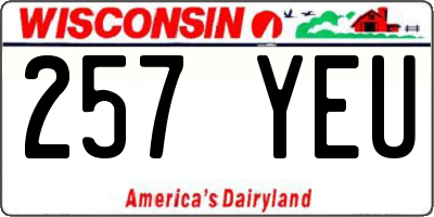 WI license plate 257YEU