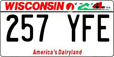 WI license plate 257YFE