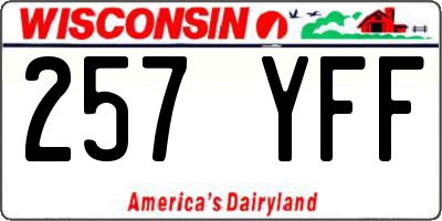 WI license plate 257YFF