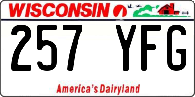 WI license plate 257YFG