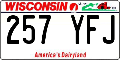 WI license plate 257YFJ