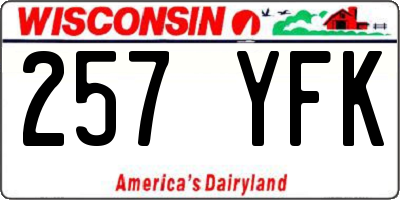 WI license plate 257YFK